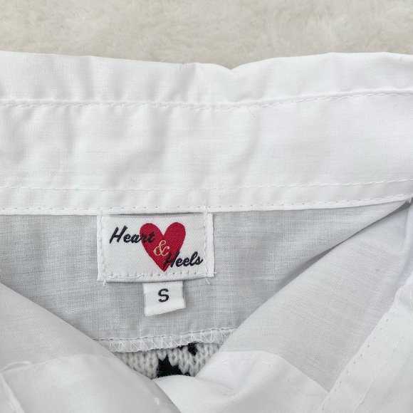 Heart&Heels NWOT Women's Long Sleeve Shirt with Sweater Dress, Black/White, Sz S - Picture 3 of 9